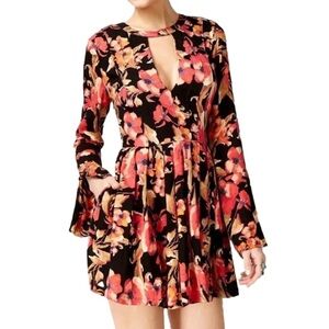 Free People Tegan Floral Long Sleeve Mini Dress